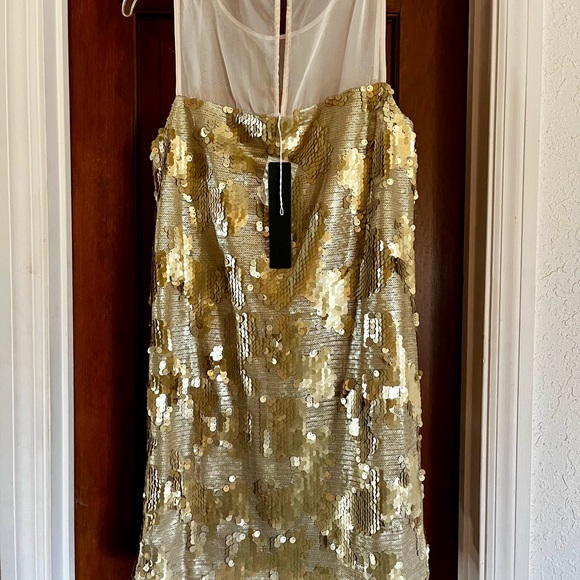 Gold Sequin Sleeveless Dress - Picture 2 of 2